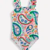 Bademode | Boden Hallie Badeanzug mit Rüschenträgern-Naturweiß Paisley NaturweißPaisley