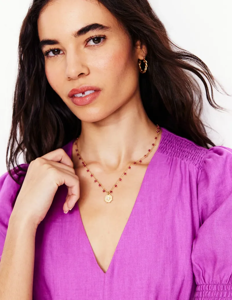 Schmuck | Boden Halskette mit Anhänger zum Schichten- ROSA