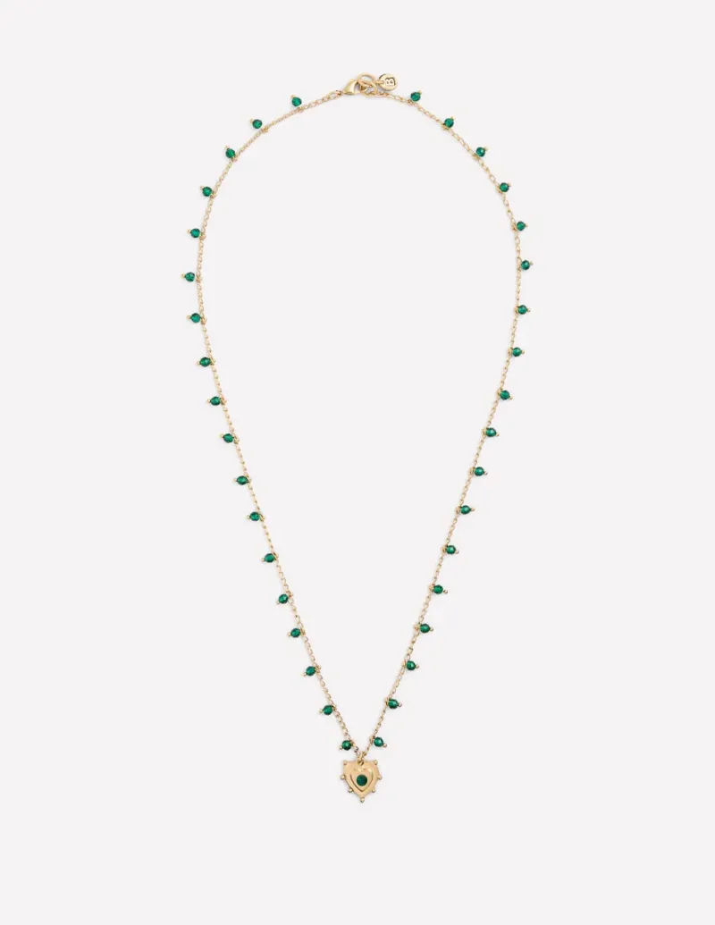 Schmuck | Boden Halskette mit Anhänger zum Schichten-Grün Herz GrünHerz