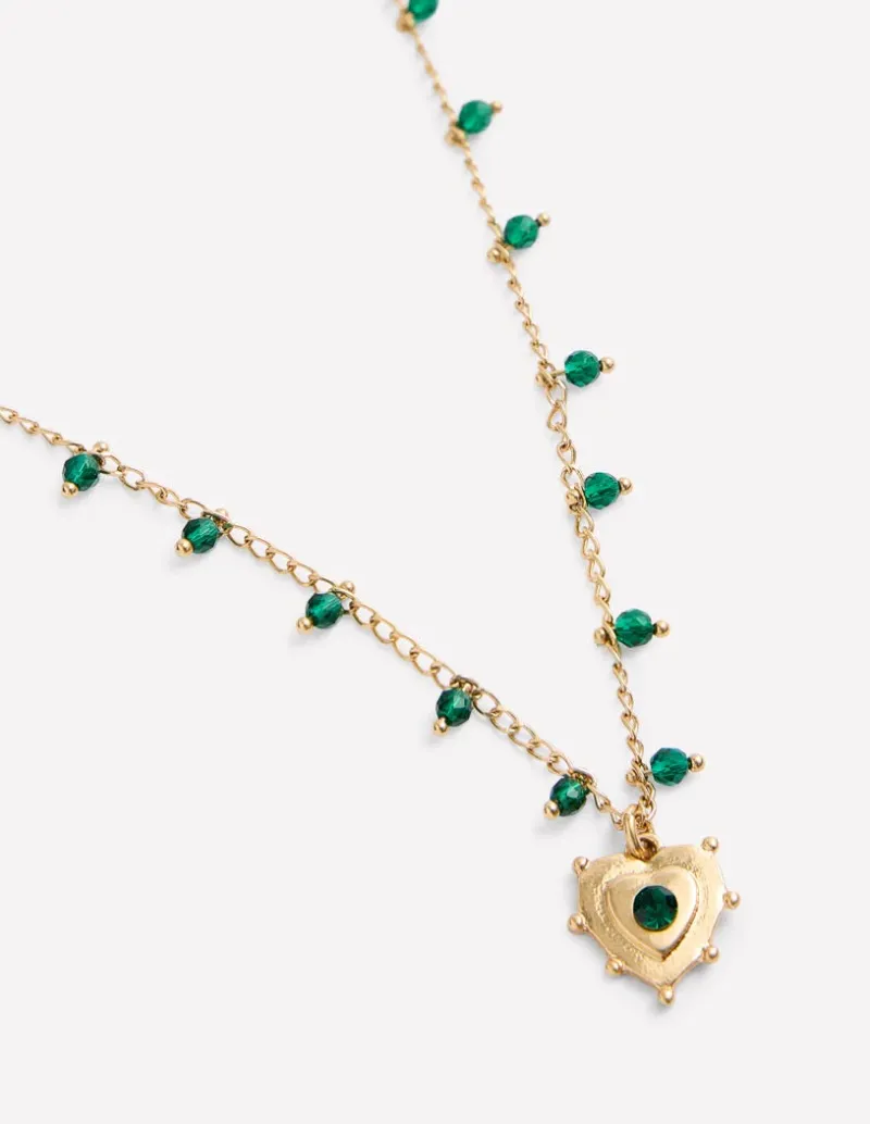 Schmuck | Boden Halskette mit Anhänger zum Schichten-Grün Herz GrünHerz