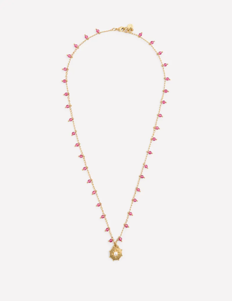 Schmuck | Boden Halskette mit Anhänger zum Schichten- ROSA