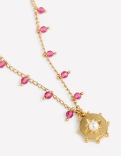 Schmuck | Boden Halskette mit Anhänger zum Schichten- ROSA