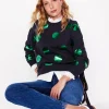 Oberteile | Nachtwäsche & Schlafanzüge | Boden Hannah Sweatshirt mit Print-Marineblau, Grün Punkte Marineblau,GrünPunkte