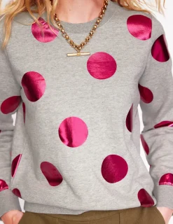 Oberteile | Nachtwäsche & Schlafanzüge | Boden Hannah Sweatshirt mit Print-Grau Meliert, Rosa Punkt GrauMeliert,RosaPunkt