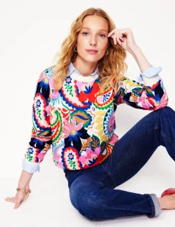Oberteile | Nachtwäsche & Schlafanzüge | Boden Hannah Sweatshirt mit Print-Bunt, Botanik-Paisley Bunt,Botanik-Paisley