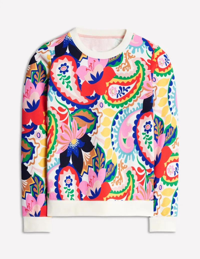 Oberteile | Nachtwäsche & Schlafanzüge | Boden Hannah Sweatshirt mit Print-Bunt, Botanik-Paisley Bunt,Botanik-Paisley