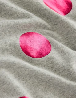 Oberteile | Nachtwäsche & Schlafanzüge | Boden Hannah Sweatshirt mit Print-Grau Meliert, Rosa Punkt GrauMeliert,RosaPunkt
