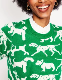 Pullover & Strickjacken | Boden Heather Jacquard-Pullover-Setzlingsgrün, Hunde Setzlingsgrün,Hunde