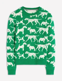 Pullover & Strickjacken | Boden Heather Jacquard-Pullover-Setzlingsgrün, Hunde Setzlingsgrün,Hunde