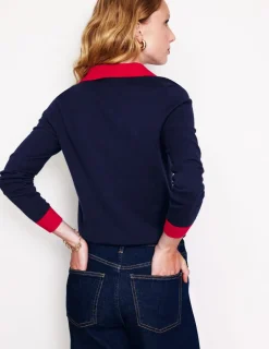 Pullover & Strickjacken | Boden Henley-Pullover aus Baumwollmischgewebe-Aqua Marine Marl AquaMarineMarl