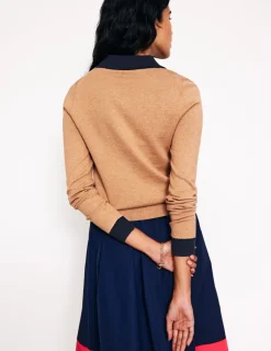 Pullover & Strickjacken | Boden Henley-Pullover aus Baumwollmischgewebe-Camel Meliert CamelMeliert