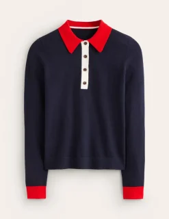 Pullover & Strickjacken | Boden Henley-Pullover aus Baumwollmischgewebe-Aqua Marine Marl AquaMarineMarl