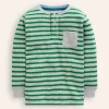 Oberteile & T-shirts | Boden Henley-T-Shirt mit Waffelmuster-Hochlandgrün und Grau Meliert HochlandgrünundGrauMeliert