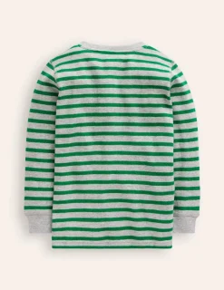 Oberteile & T-shirts | Boden Henley-T-Shirt mit Waffelmuster-Hochlandgrün und Grau Meliert HochlandgrünundGrauMeliert