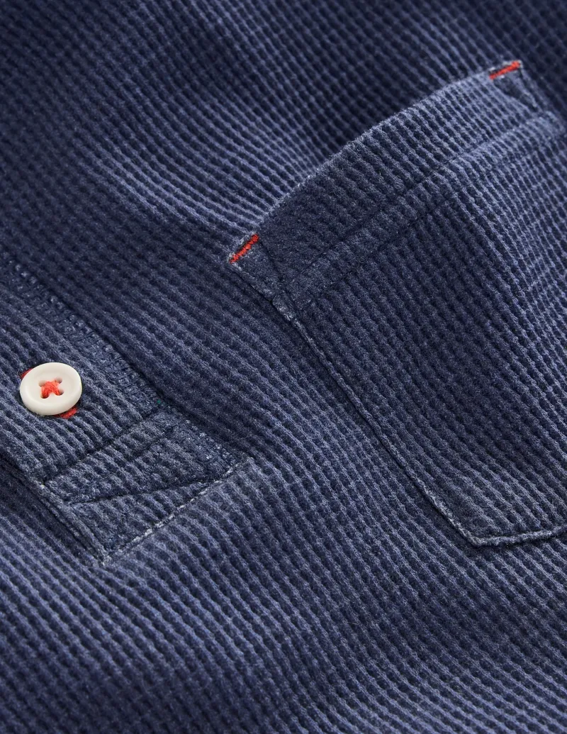 Oberteile & T-shirts | Boden Henley-T-Shirt mit Waffelmuster-Schuluniform-Marineblau Meliert Schuluniform-MarineblauMeliert