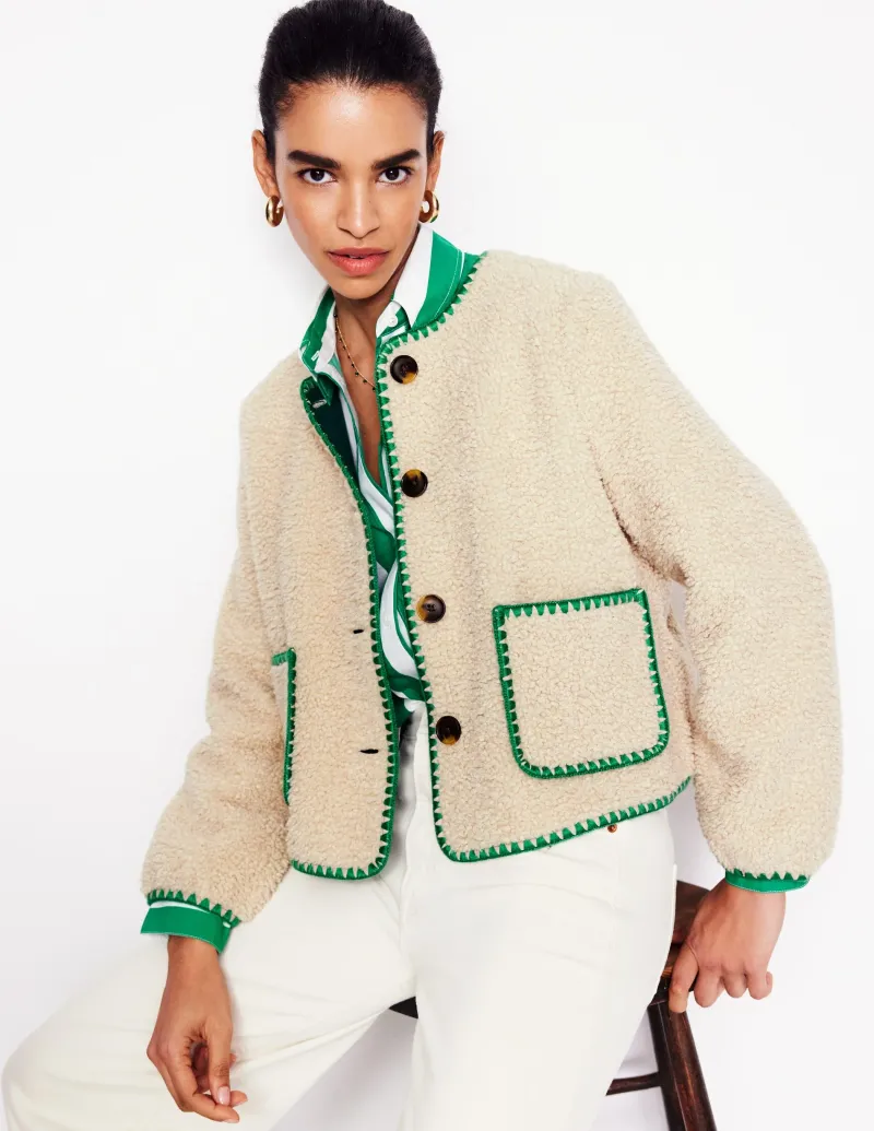 Blazer | Mäntel & Jacken | Boden Highbury Freizeitjacke-Beige Teddyfell BeigeTeddyfell