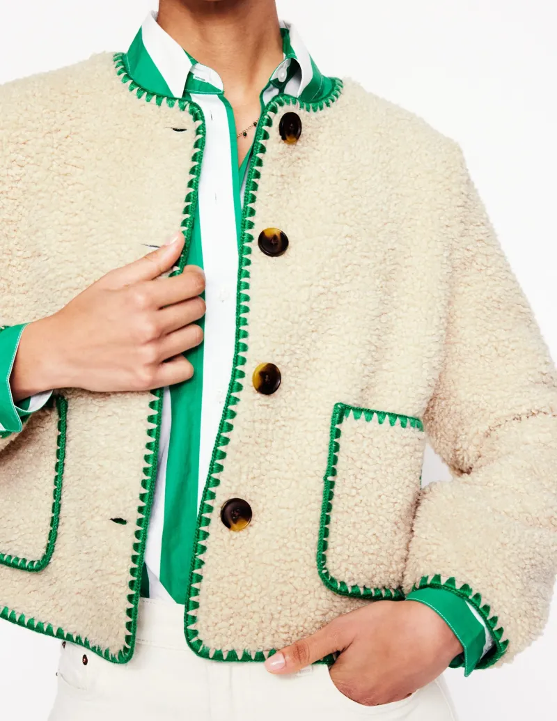 Blazer | Mäntel & Jacken | Boden Highbury Freizeitjacke-Beige Teddyfell BeigeTeddyfell