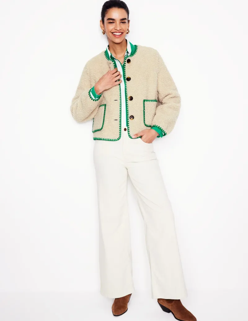 Blazer | Mäntel & Jacken | Boden Highbury Freizeitjacke-Beige Teddyfell BeigeTeddyfell