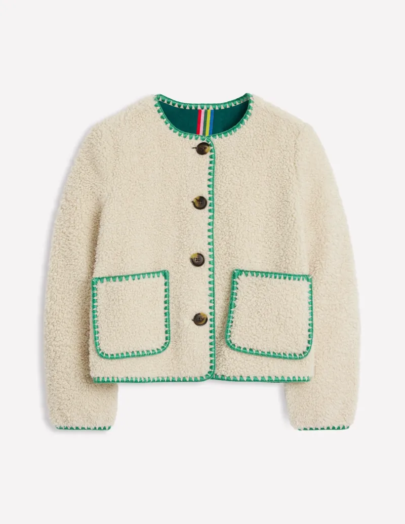 Blazer | Mäntel & Jacken | Boden Highbury Freizeitjacke-Beige Teddyfell BeigeTeddyfell