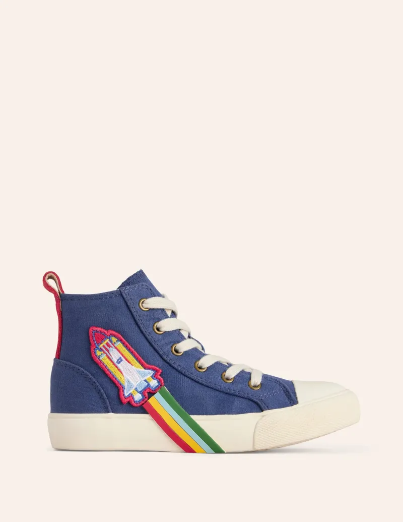 Schuhe, Turnschuhe & Sandalen | Boden Hochgeschnittene Canvas-Sneaker-Steuerbordblau Rakete SteuerbordblauRakete