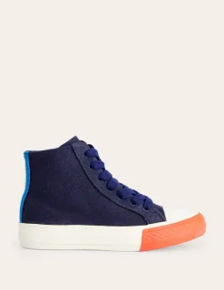 Schuhe, Turnschuhe & Sandalen | Boden Hochgeschnittene Canvas-Sneaker mit Kontrastdetails-Marineblau Blau MarineblauBlau