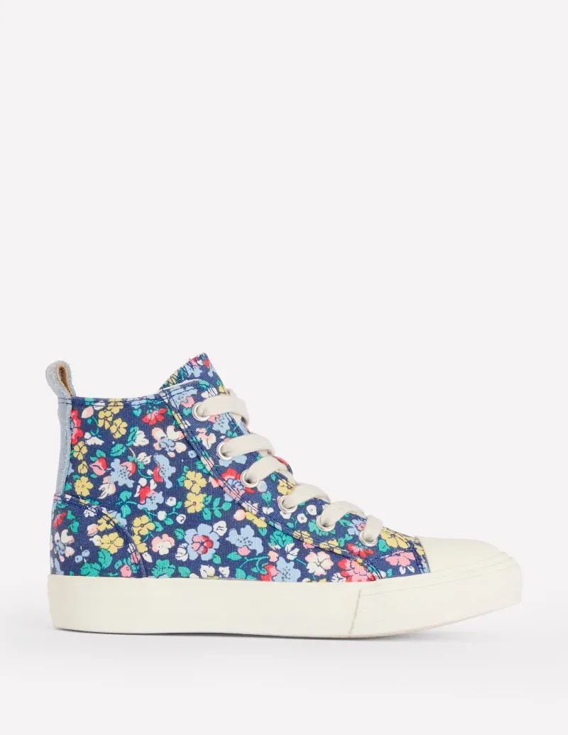 Schuhe, Turnschuhe & Sandalen | Boden Hochgeschnittene Canvas-Sneaker-Saphirblau Blumenmuster SaphirblauBlumenmuster