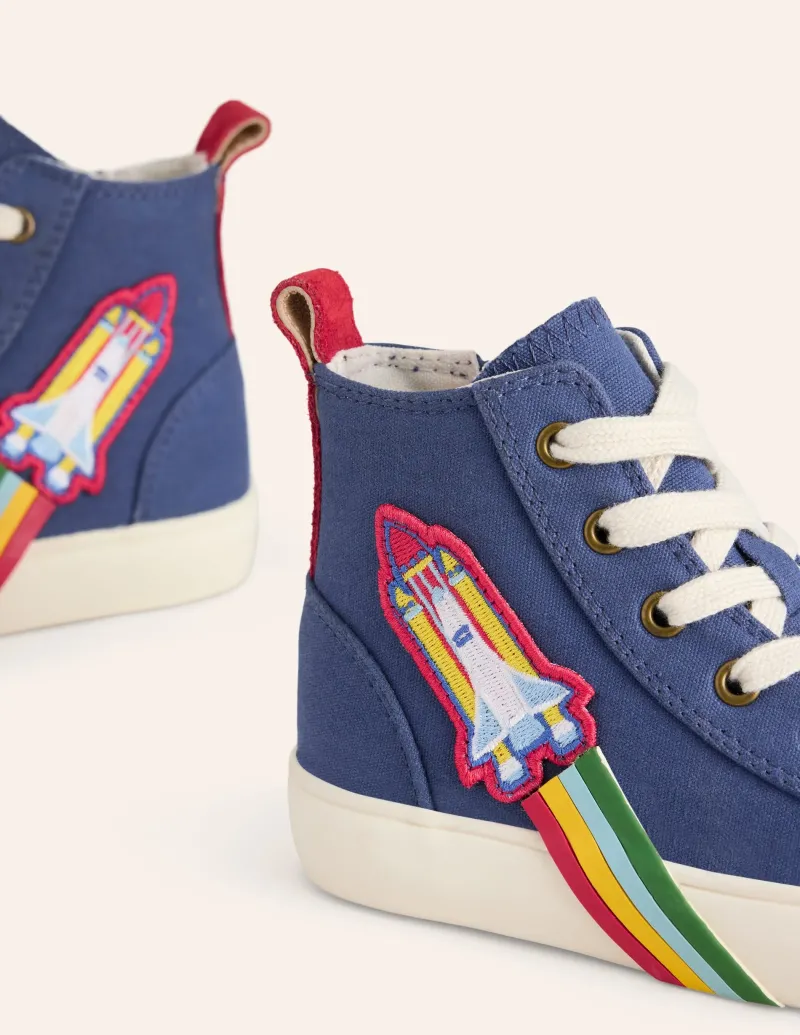 Schuhe, Turnschuhe & Sandalen | Boden Hochgeschnittene Canvas-Sneaker-Steuerbordblau Rakete SteuerbordblauRakete