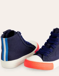 Schuhe, Turnschuhe & Sandalen | Boden Hochgeschnittene Canvas-Sneaker mit Kontrastdetails-Marineblau Blau MarineblauBlau