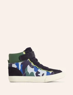Schuhe, Turnschuhe & Sandalen | Boden Hochgeschnittene Sneaker aus Leder-Eisvogelblau Tarnmuster EisvogelblauTarnmuster