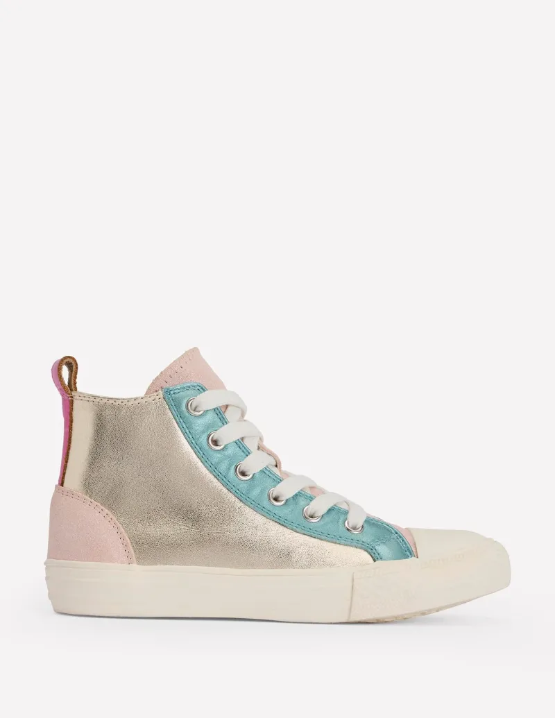 Schuhe, Turnschuhe & Sandalen | Boden Hohe Sneaker aus Leder in Metallic-Optik-Bunt Metallic BuntMetallic