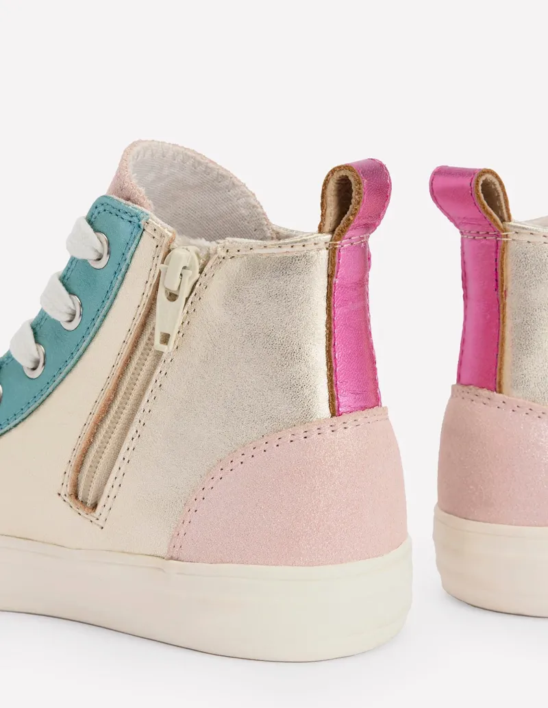 Schuhe, Turnschuhe & Sandalen | Boden Hohe Sneaker aus Leder in Metallic-Optik-Bunt Metallic BuntMetallic