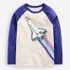 Oberteile & T-shirts | Boden Im Dunkeln leuchtendes Oberteil mit Raglanärmeln-Hafer meliert Rakete HafermeliertRakete