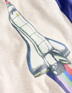 Oberteile & T-shirts | Boden Im Dunkeln leuchtendes Oberteil mit Raglanärmeln-Hafer meliert Rakete HafermeliertRakete
