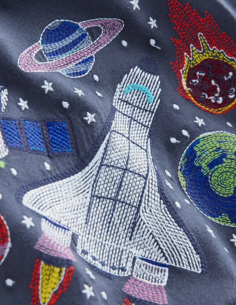 Oberteile & T-shirts | Boden Im Dunkeln leuchtendes T-Shirt mit Superstitch-Roboterblau Weltraum RoboterblauWeltraum