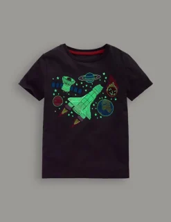 Oberteile & T-shirts | Boden Im Dunkeln leuchtendes T-Shirt mit Superstitch-Roboterblau Weltraum RoboterblauWeltraum