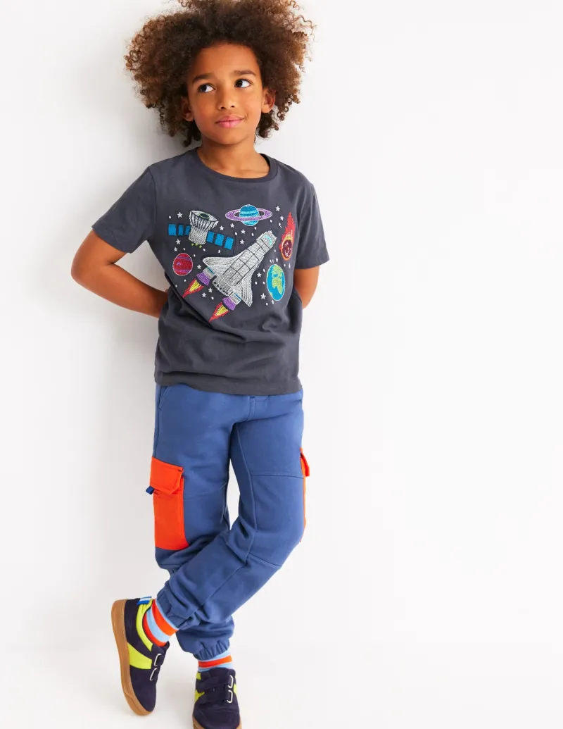 Oberteile & T-shirts | Boden Im Dunkeln leuchtendes T-Shirt mit Superstitch-Roboterblau Weltraum RoboterblauWeltraum