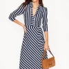 Kleider & Jumpsuits | Midi | Boden Imogen Jerseykleid mit Kragen-Französisches Marine und Elfenbein Streifen FranzösischesMarineundElfenbeinStreifen