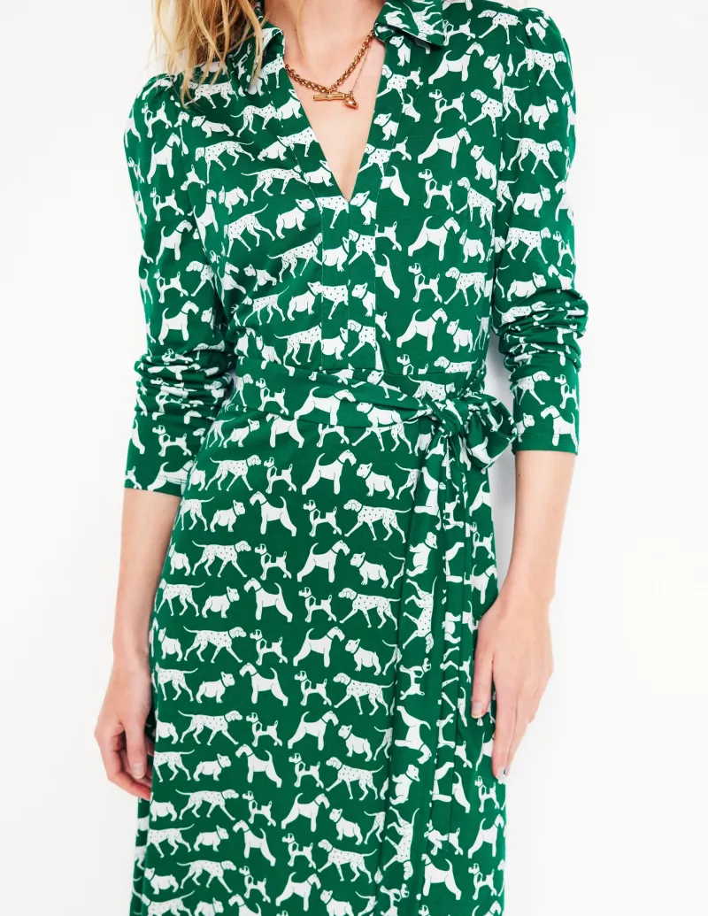 Kleider & Jumpsuits | Midi | Boden Imogen Jerseykleid mit Kragen-Waldgras, Janet & Freunde Waldgras,Janet&Freunde
