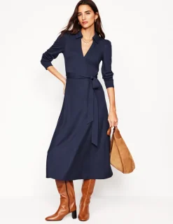 Kleider & Jumpsuits | Midi | Boden Imogen Jerseykleid mit Kragen- Marineblau