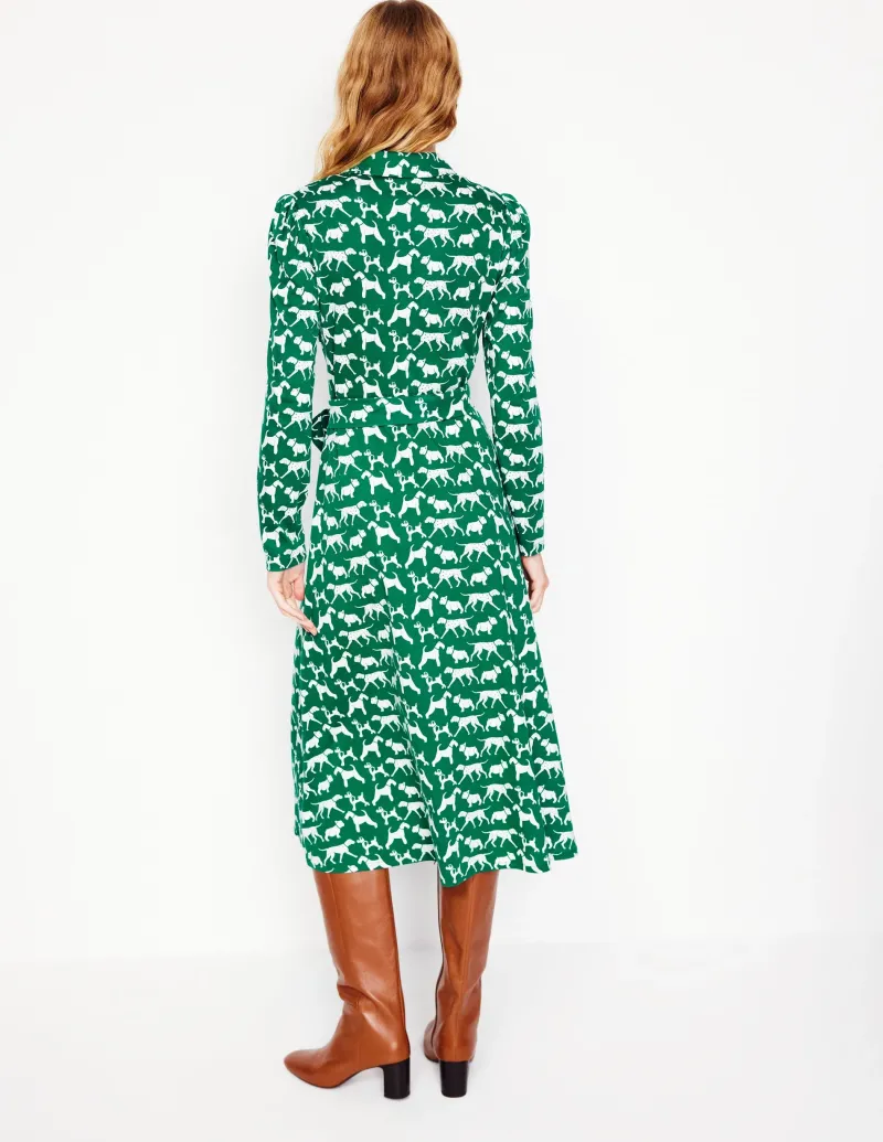 Kleider & Jumpsuits | Midi | Boden Imogen Jerseykleid mit Kragen-Waldgras, Janet & Freunde Waldgras,Janet&Freunde