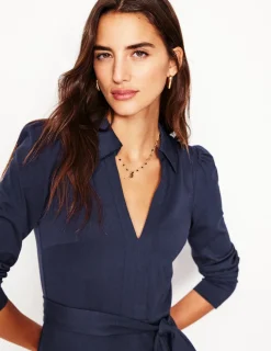 Kleider & Jumpsuits | Midi | Boden Imogen Jerseykleid mit Kragen- Marineblau