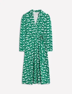 Kleider & Jumpsuits | Midi | Boden Imogen Jerseykleid mit Kragen-Waldgras, Janet & Freunde Waldgras,Janet&Freunde
