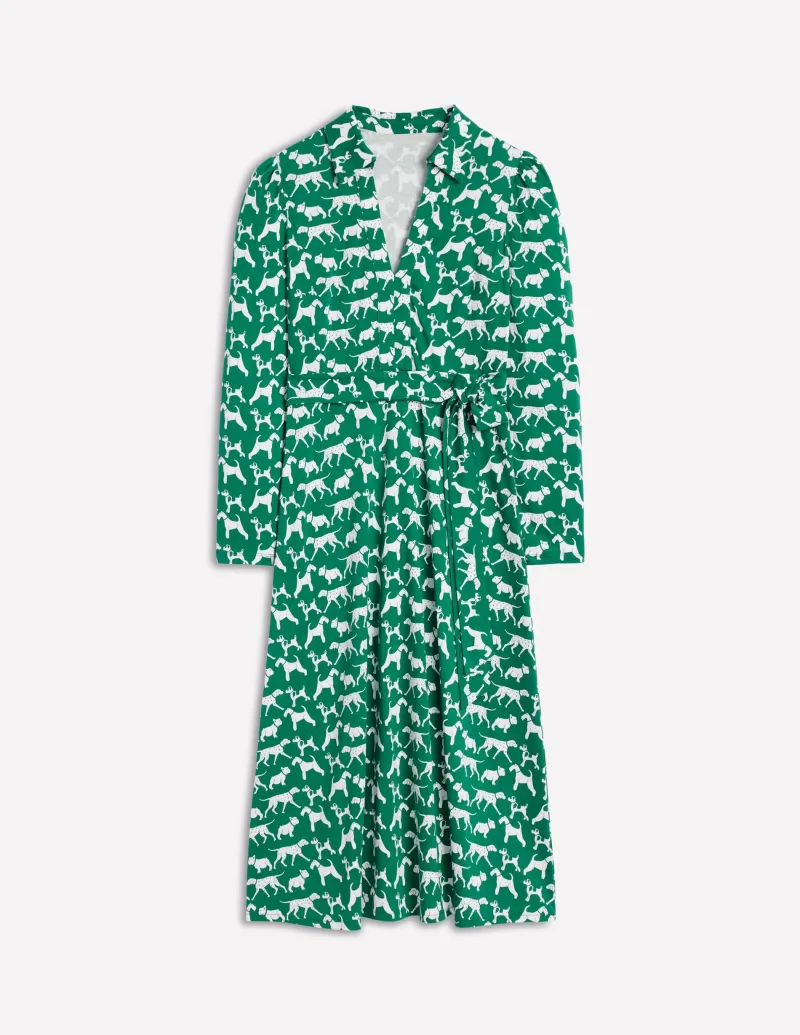 Kleider & Jumpsuits | Midi | Boden Imogen Jerseykleid mit Kragen-Waldgras, Janet & Freunde Waldgras,Janet&Freunde