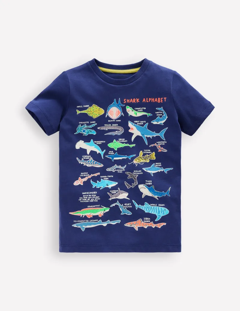 Oberteile & T-shirts | Boden In Dunkeln leuchtendes T-Shirt-Schuluniform-Navy, Haie Schuluniform-Navy,Haie
