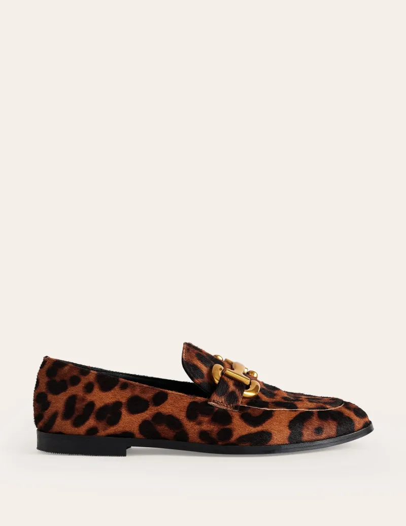Flache Schuhe | Loafer | Boden Iris Loafer mit Trensendetail-Mohair, Leopardenmuster Mohair,Leopardenmuster