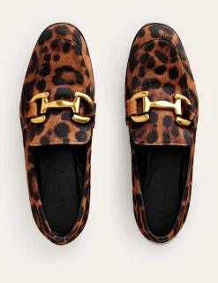 Flache Schuhe | Loafer | Boden Iris Loafer mit Trensendetail-Mohair, Leopardenmuster Mohair,Leopardenmuster
