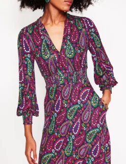 Kleider & Jumpsuits | Kleider In Petite | Boden Ivy Gesmoktes Midikleid-Bunt, Illustriertes Paisleymuster Bunt,IllustriertesPaisleymuster