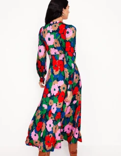 Kleider & Jumpsuits | Kleider In Petite | Boden Ivy Gesmoktes Midikleid-Bunt, Malerische Wiese Bunt,MalerischeWiese
