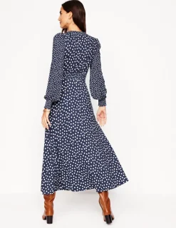 Kleider & Jumpsuits | Midi | Boden Ivy Gesmoktes Midikleid-College Marine, abstrakte Punkte CollegeMarine,abstraktePunkte