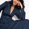 Kleider & Jumpsuits | Kleider In Petite | Boden Ivy Gesmoktes Midikleid-Marineblau, Einzelne Punkte Marineblau,EinzelnePunkte